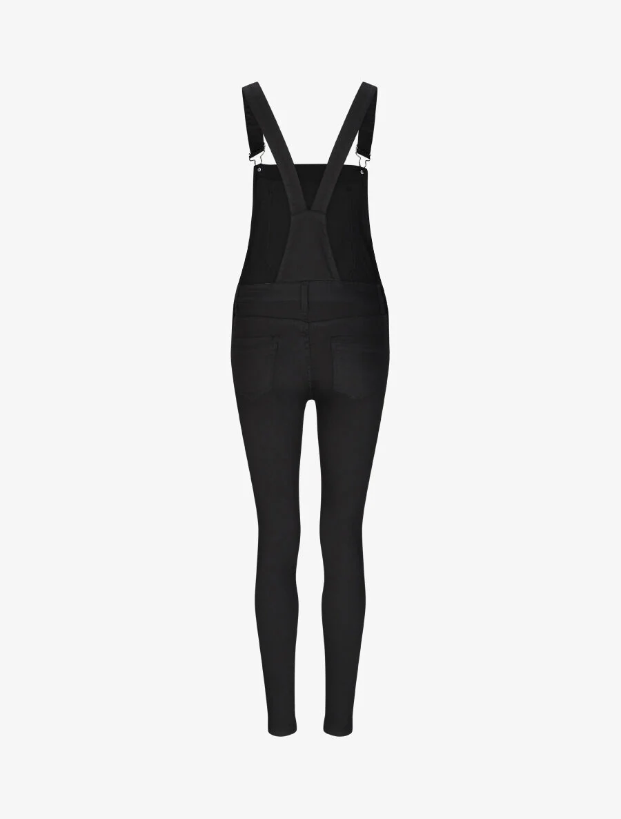 Skinny jeans tuinbroek - Zwart - Image 2