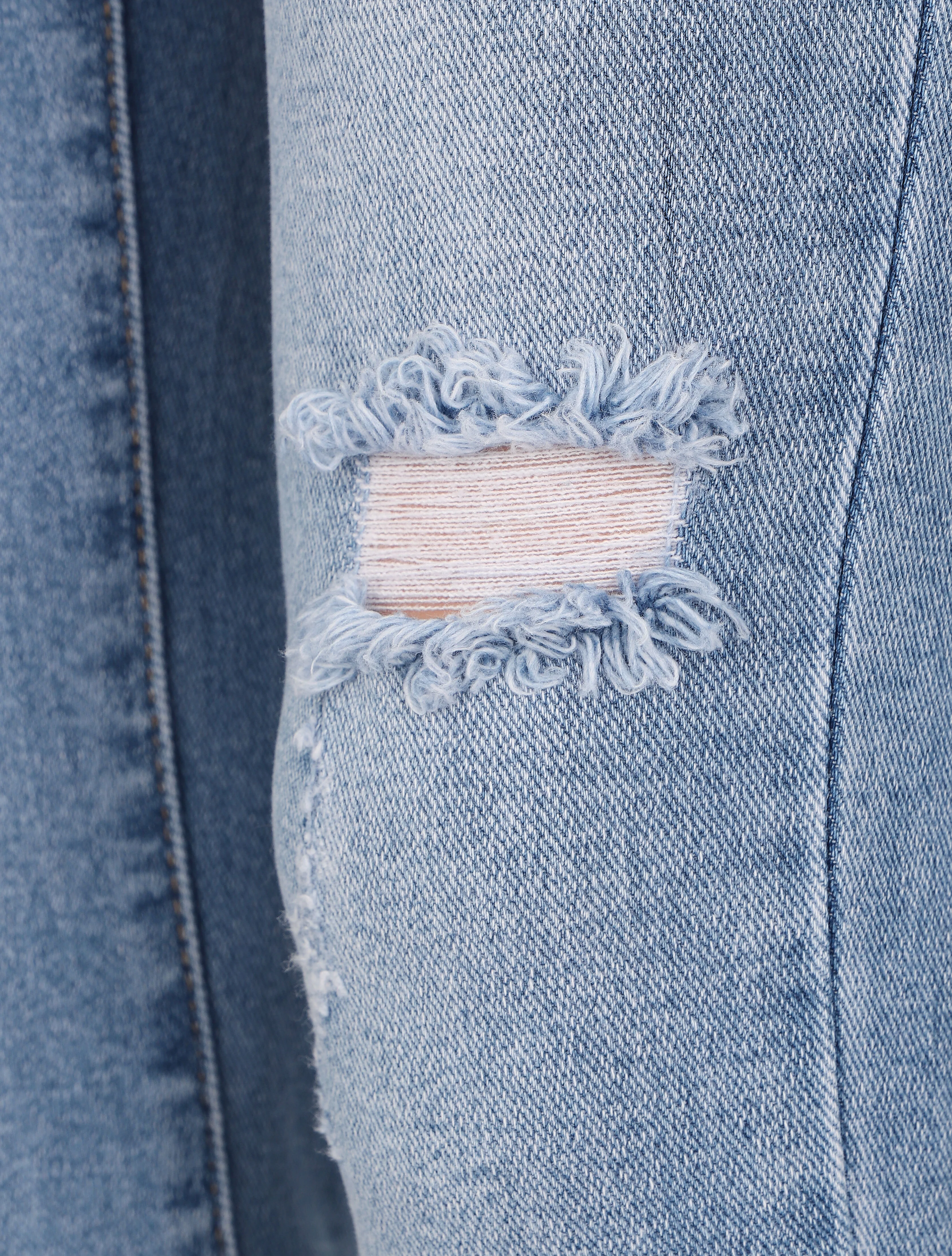Skinny push up jeans gescheurd - Lichtblauw - Image 3