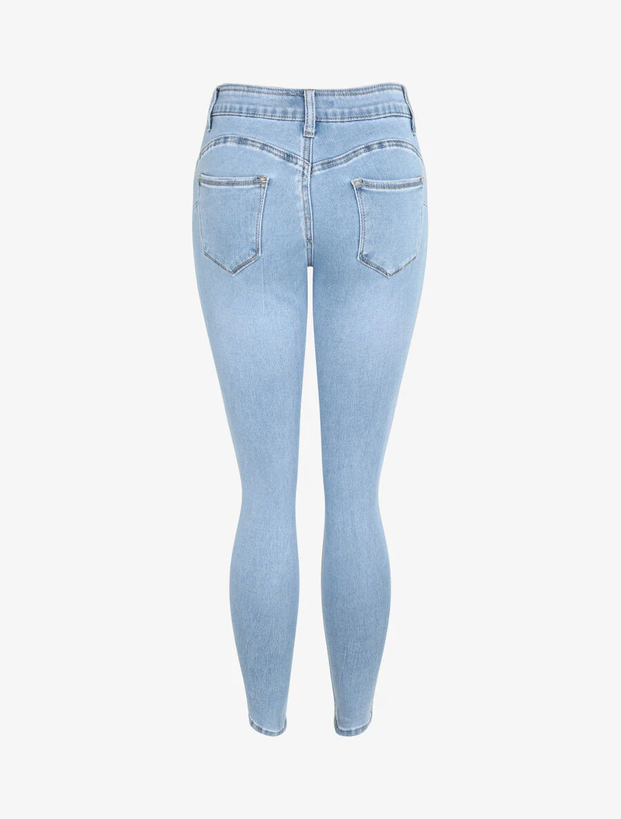 Skinny push-up jeans met hoge taille - Lichtblauw - Image 2