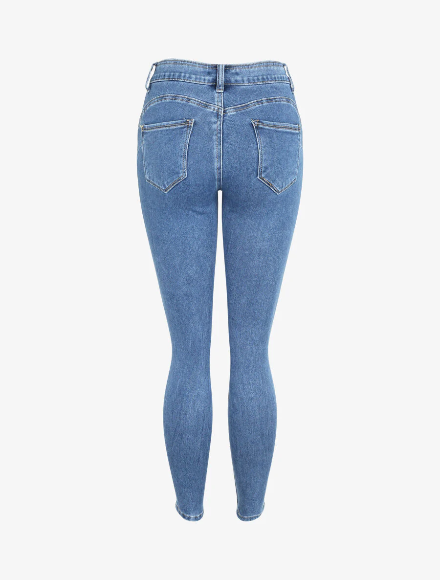 Skinny push up jeans met hoge taille - Blauw denim - Image 2