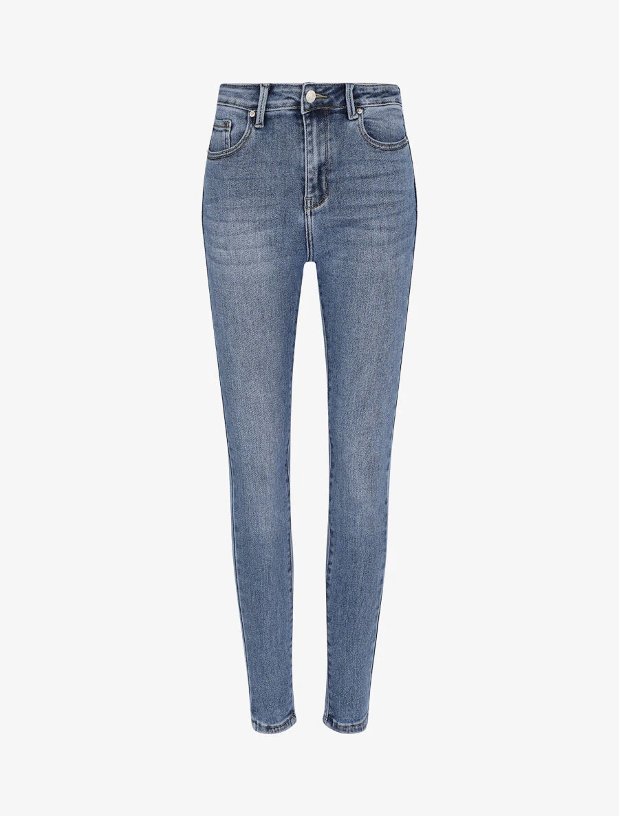 Skinny push up jeans met hoge taille - Blauw