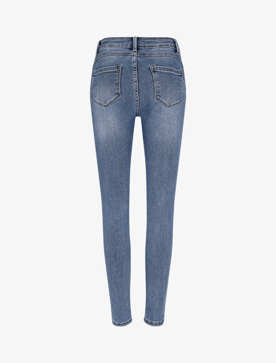 Skinny push up jeans met hoge taille - Blauw - Image 2