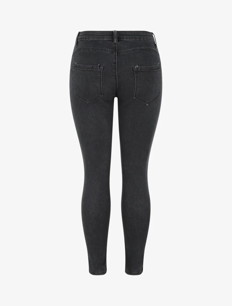Skinny push up jeans met hoge taille - Donkergrijs - Image 2