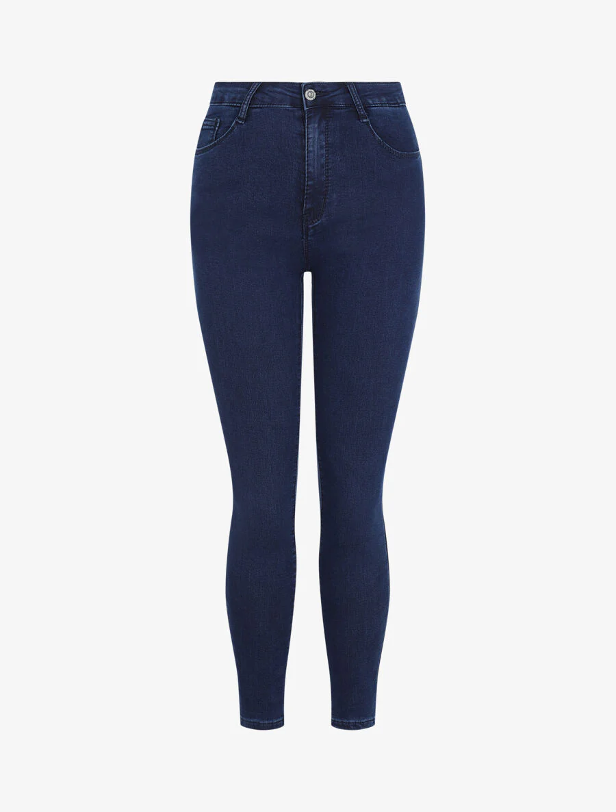 Skinny push up jeans met lage taille - Marineblauw