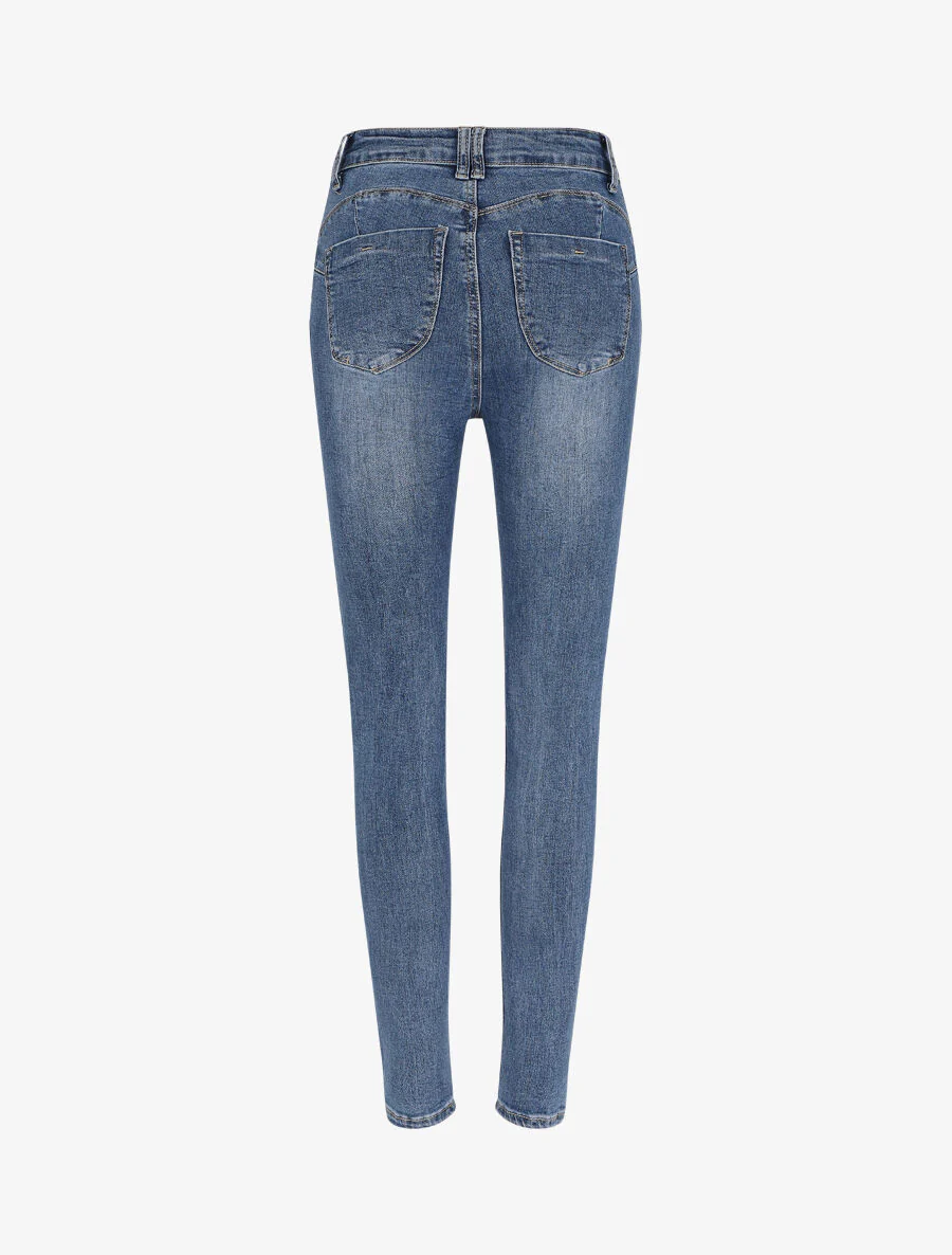 Skinny push up jeans met standaard taille - Blauw - Image 2