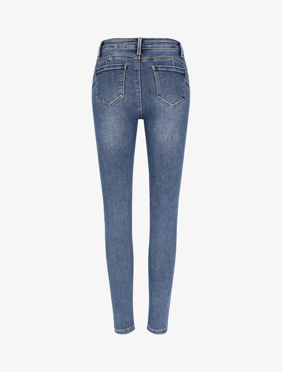 Skinny push up jeans met standaard taille - Blauw - Image 2