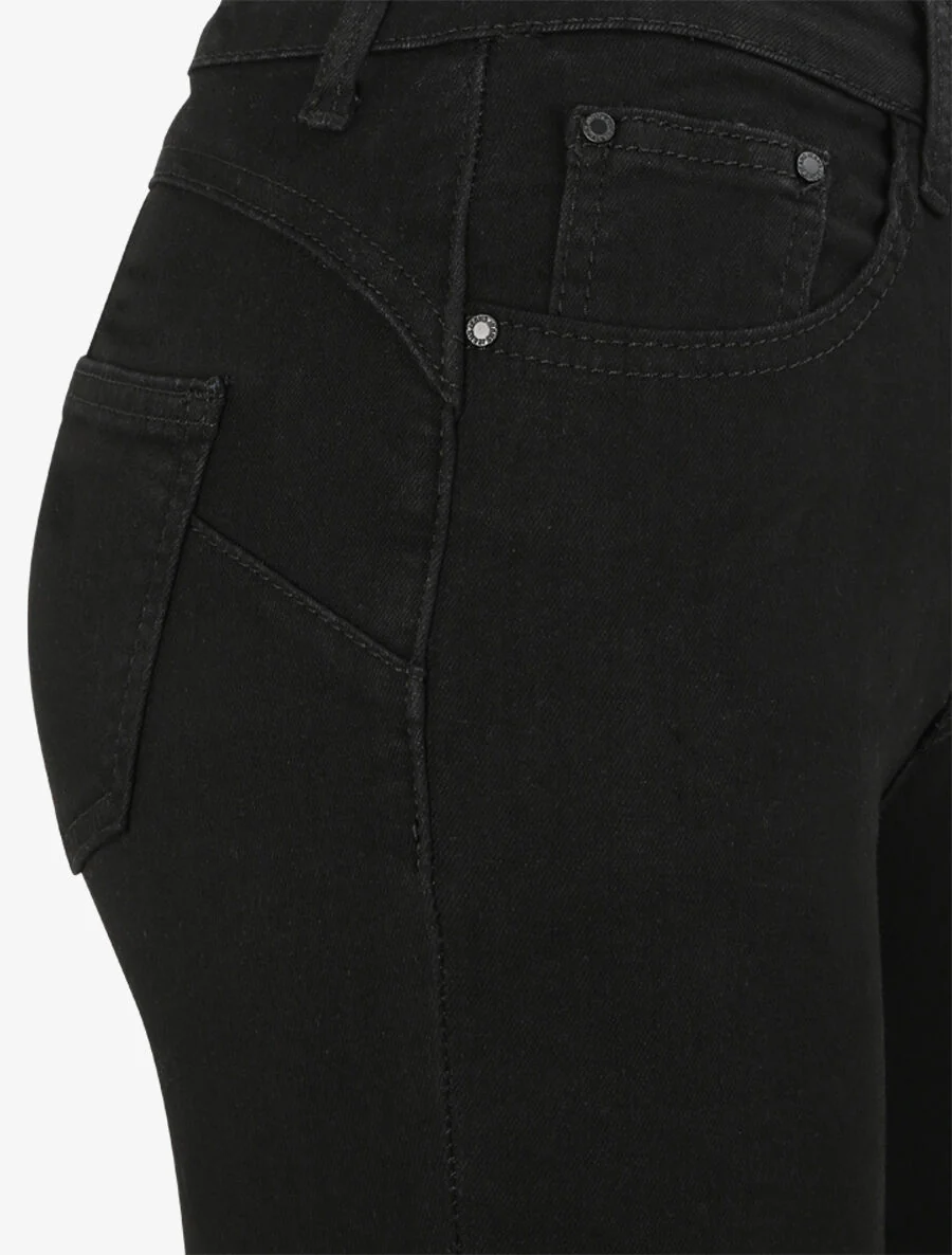 Skinny push up jeans met ruwe randen - Zwart - Image 5