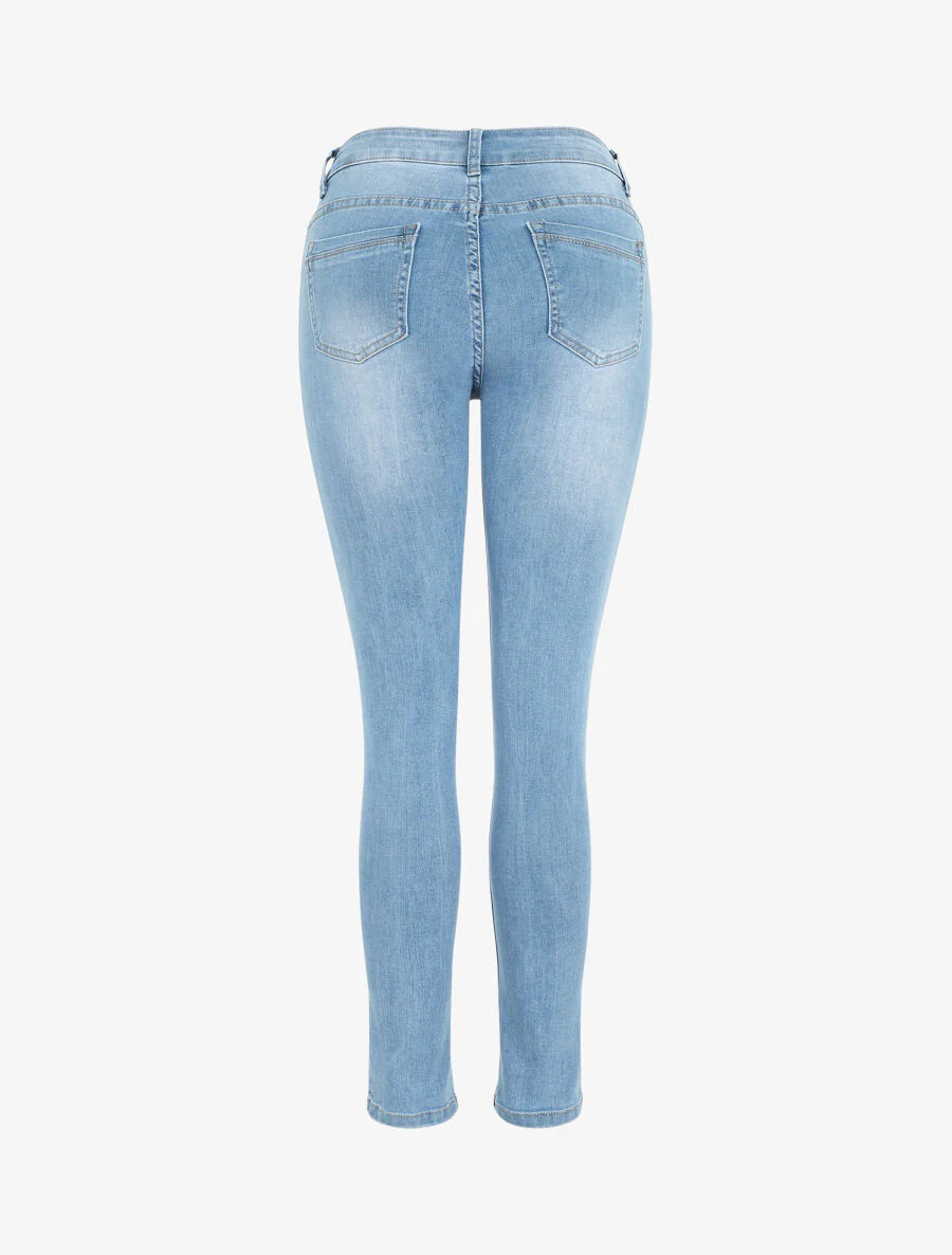 Skinny jeans standaard maat stone wash - lichtblauw - Image 2