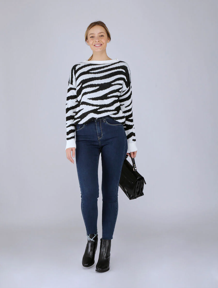 Skinny jeans met standaard taille en onafgewerkte randen - Donkerblauw - Image 3