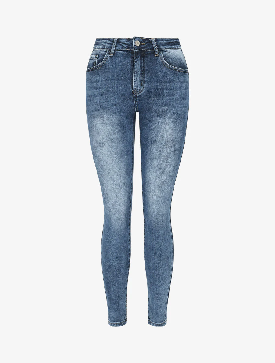 Skinny jeans stone wash - blauw