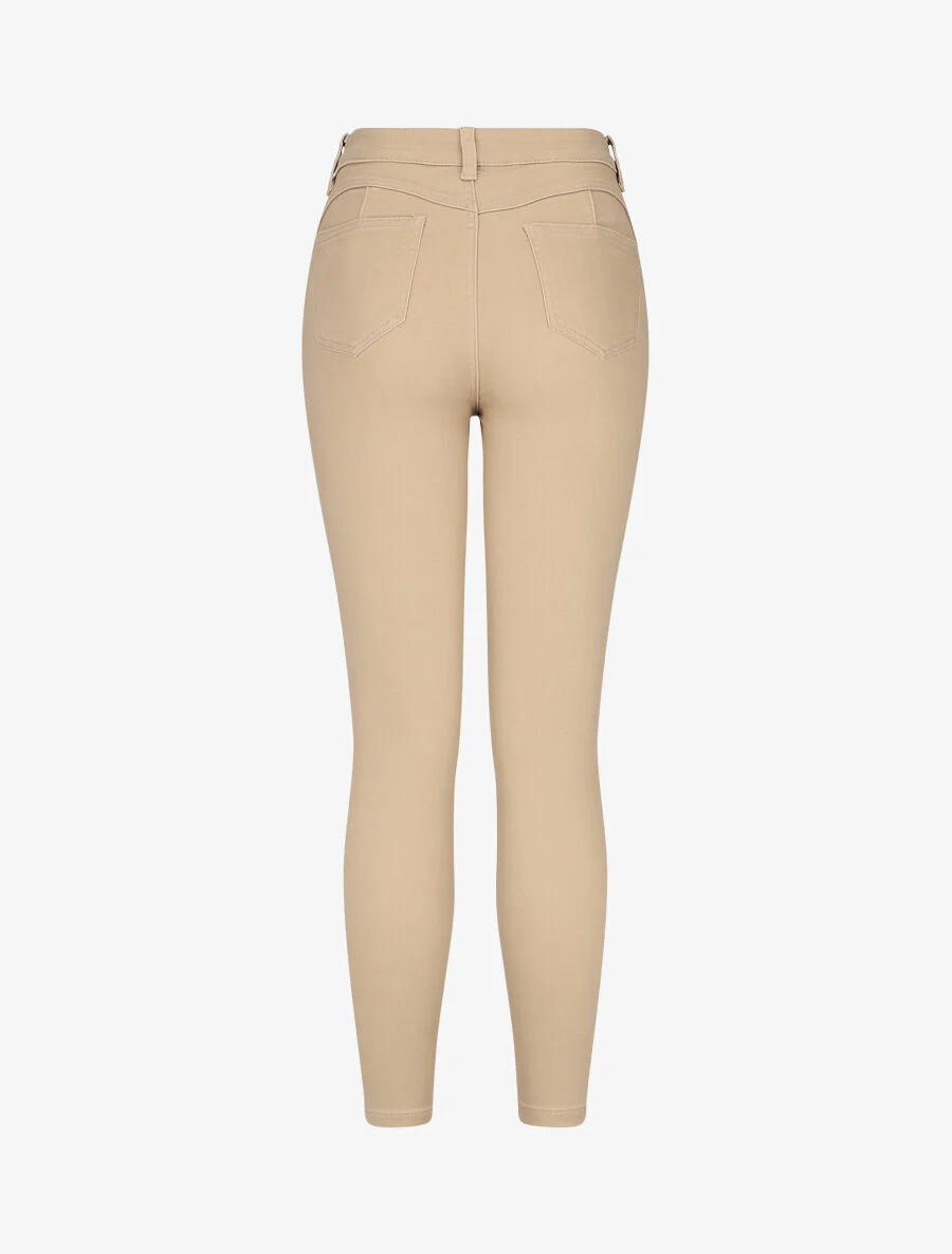 Skinny push-up 7/8 jeans - Beige - Image 2