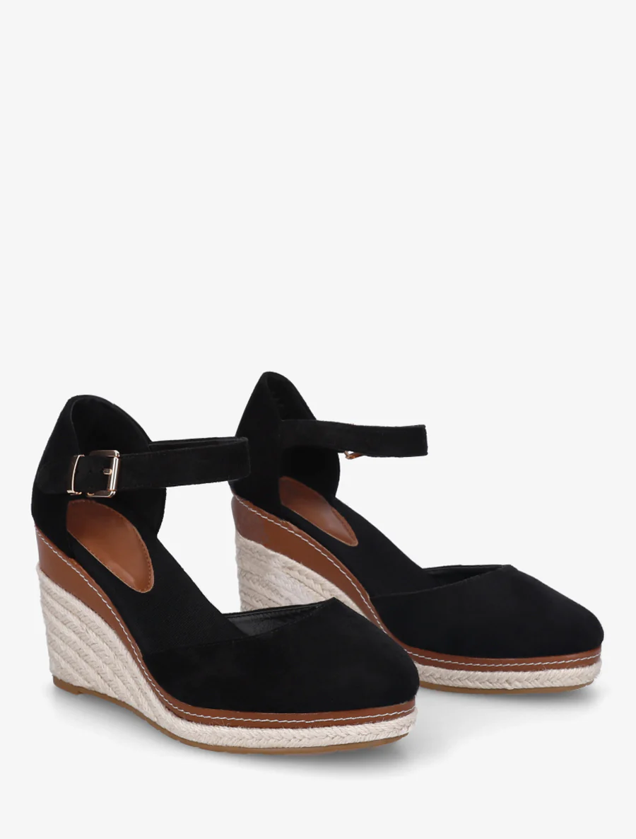 Sleehak espadrilles van suède - Zwart - Image 4