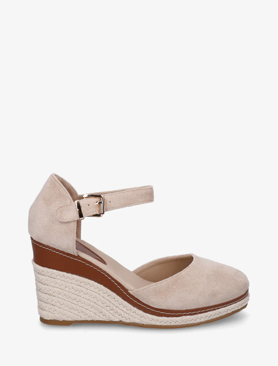 Sleehak espadrilles van suède - Beige