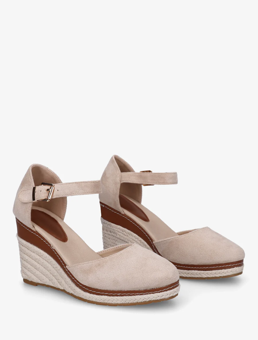 Sleehak espadrilles van suède - Beige - Image 4
