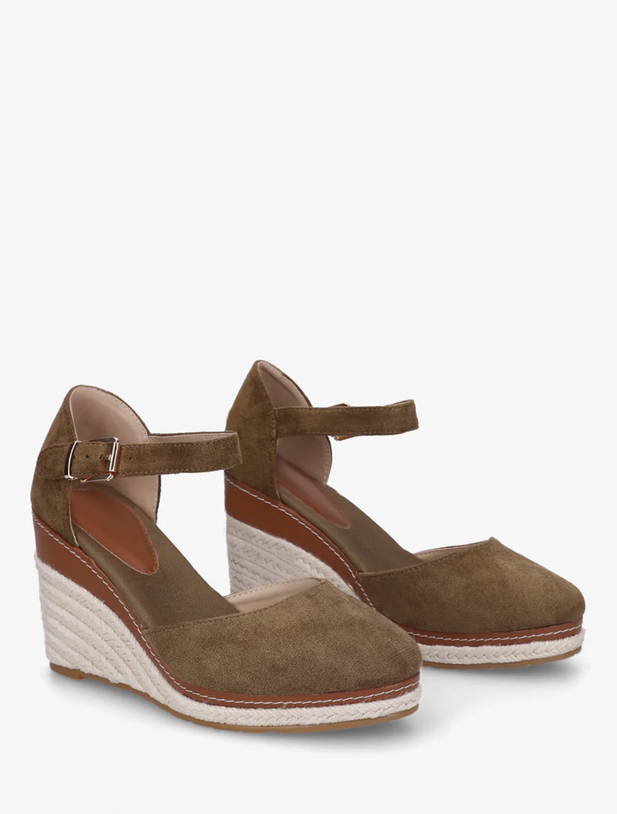Sleehak espadrilles van suède - Kaki - Image 4