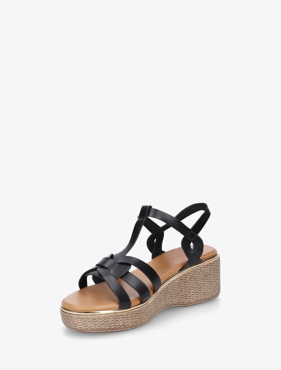 Sleehak sandalen in salomé stijl - Zwart - Image 3