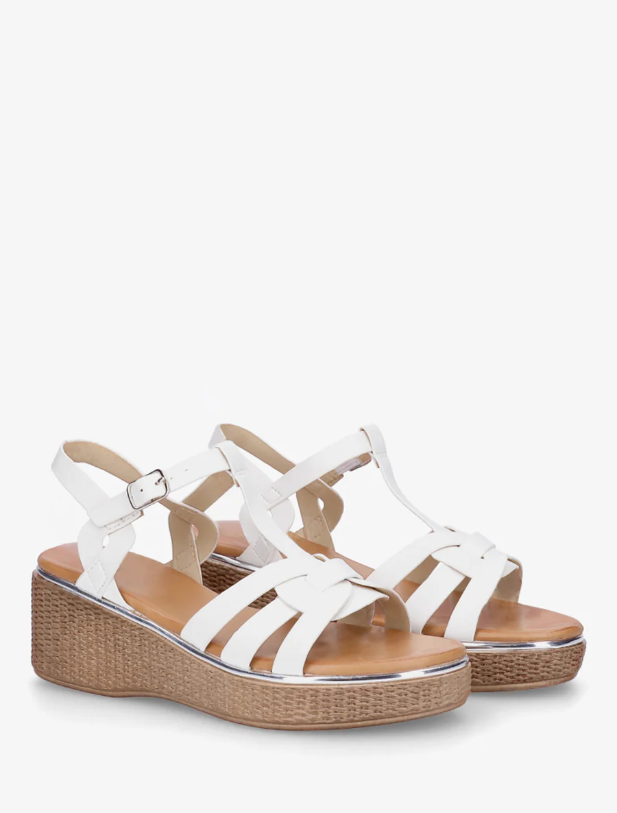 Sleehak sandalen in salomé stijl - Wit - Image 4