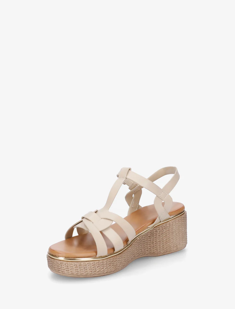 Sleehak sandalen in salomé stijl - Beige - Image 3