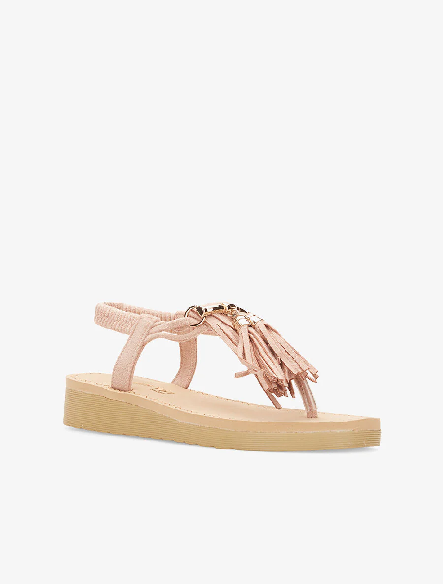 Sleehakken met kwastjes - beige - Image 2