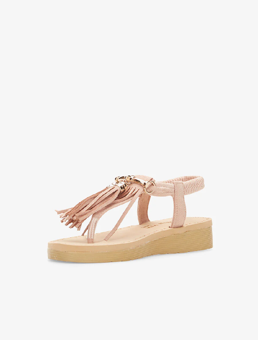 Sleehakken met kwastjes - beige - Image 3