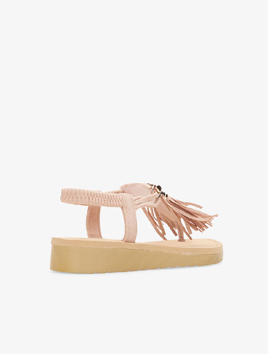 Sleehakken met kwastjes - beige - Image 4