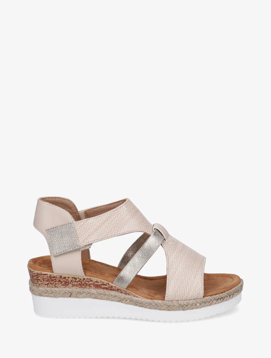 Sleehaksandalen met een textuurriempje - Beige