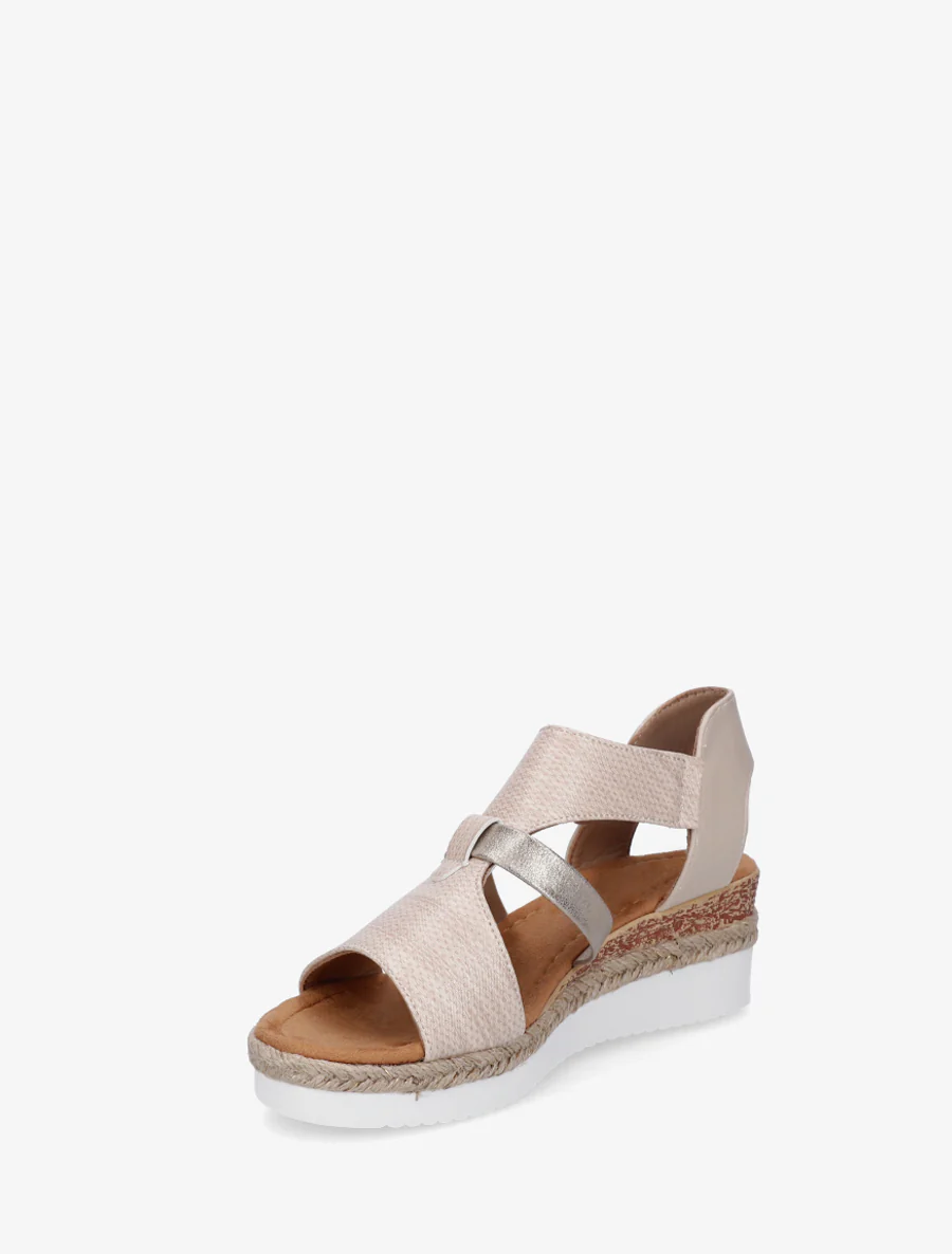 Sleehaksandalen met een textuurriempje - Beige - Image 3