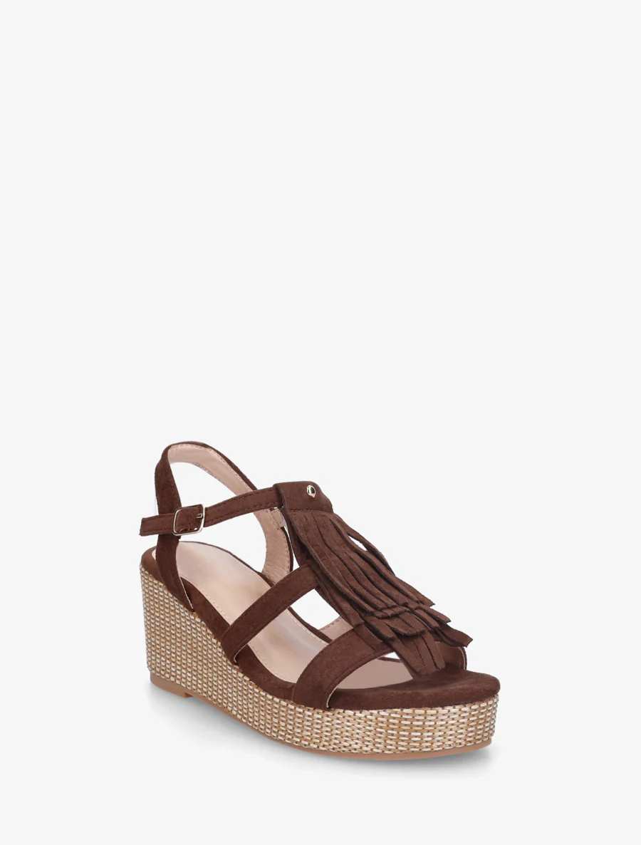 Sleehaksandalen met franjes - Bruin - Image 2