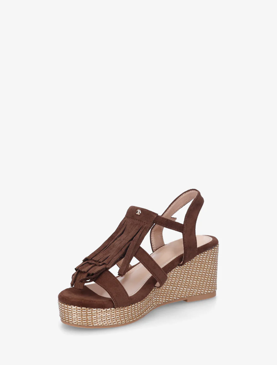 Sleehaksandalen met franjes - Bruin - Image 3