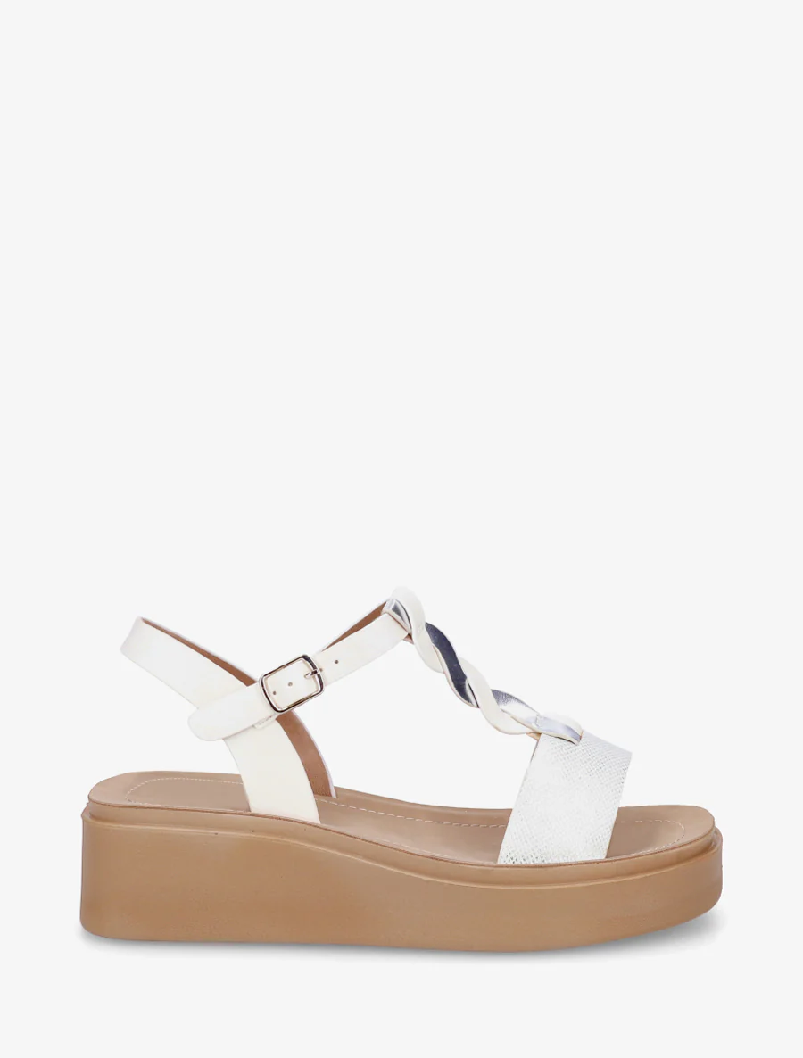 Sleehaksandalen met gekruiste bandjes - Wit