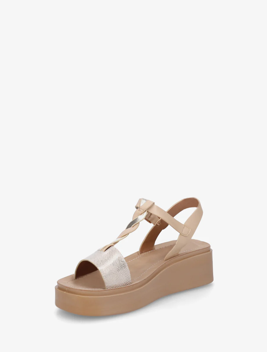 Sleehaksandalen met gekruiste bandjes - Beige - Image 3
