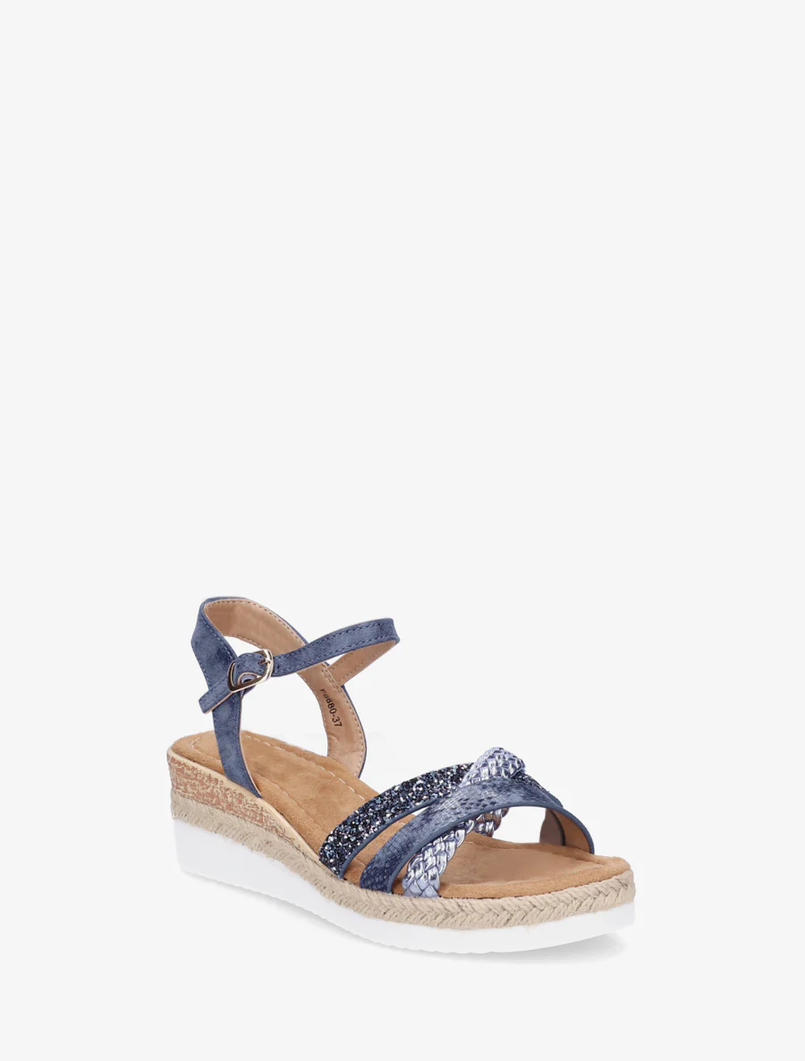 Sleehaksandalen met glinsterende fantasieriemen - Marine - Image 2