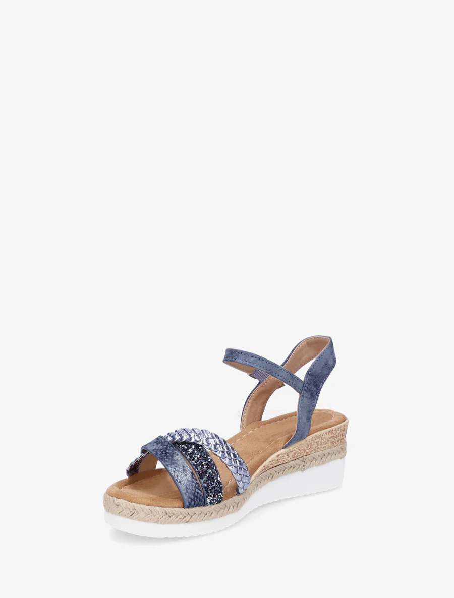 Sleehaksandalen met glinsterende fantasieriemen - Marine - Image 3