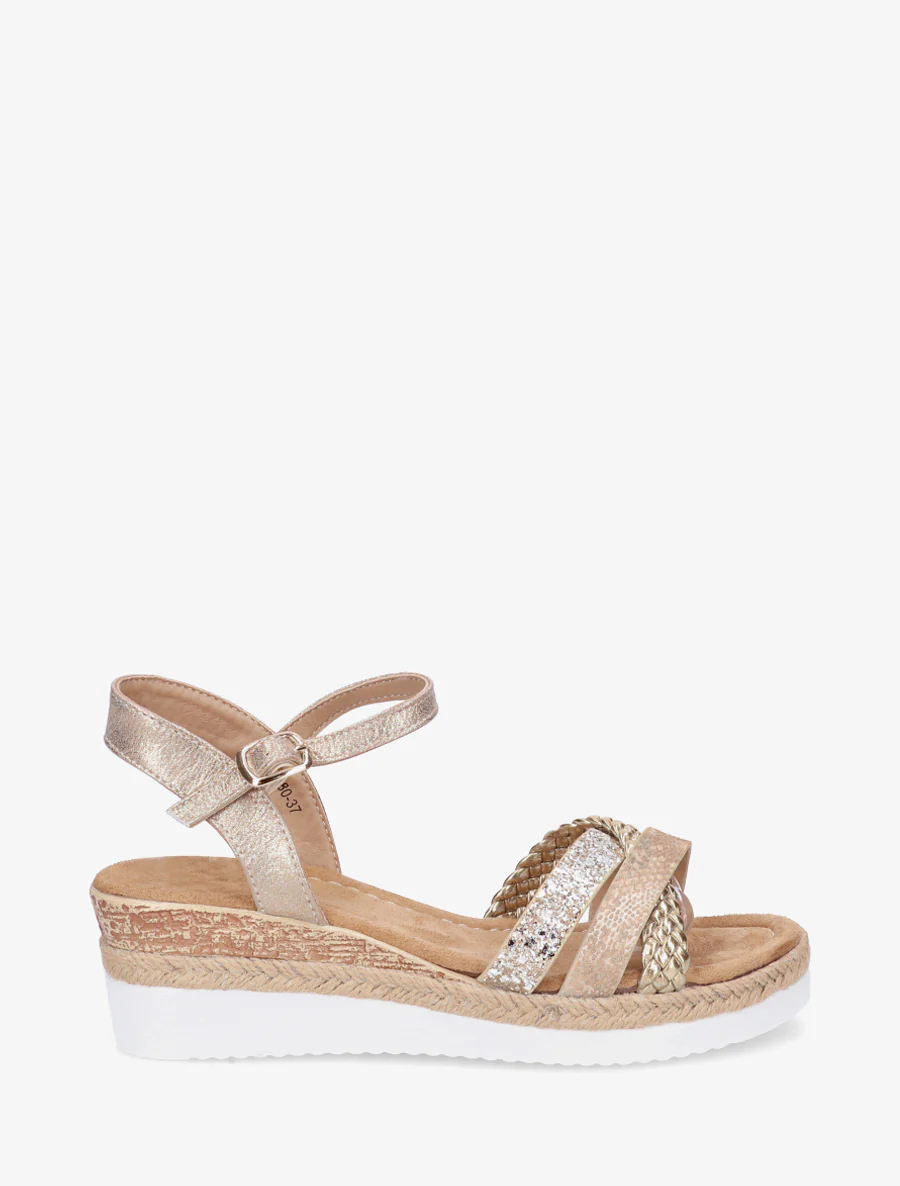 Sleehaksandalen met glinsterende fantasieriemen - Goud