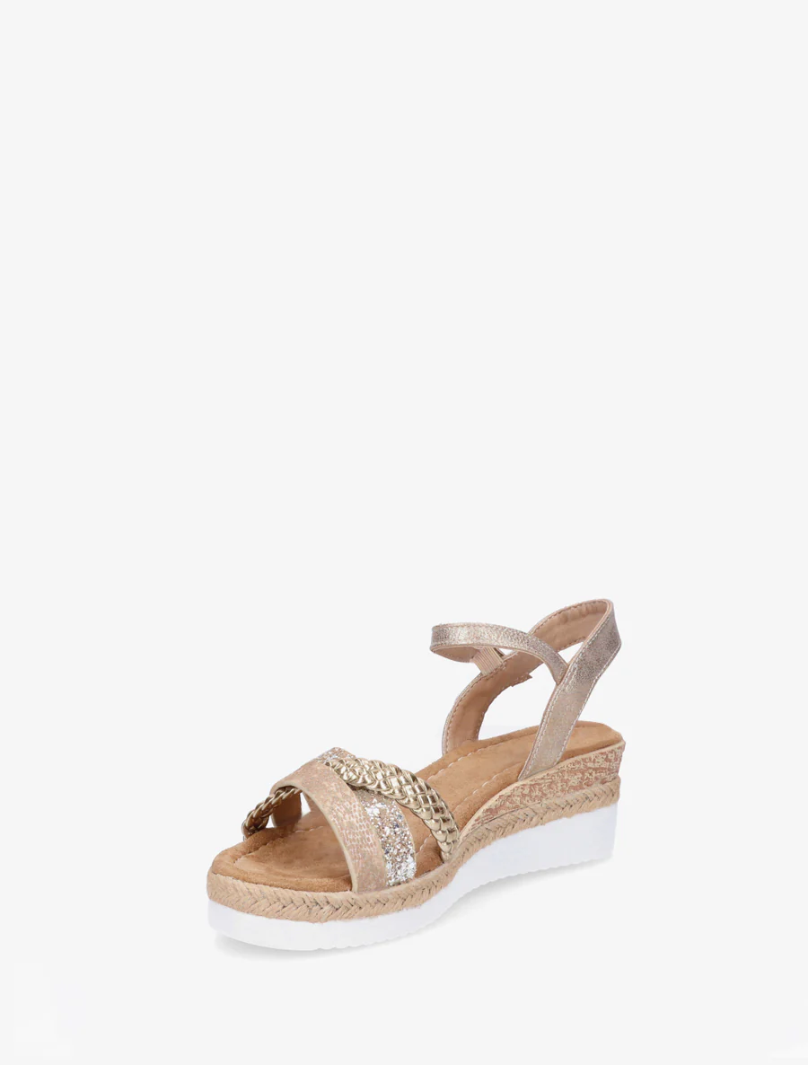 Sleehaksandalen met glinsterende fantasieriemen - Goud - Image 3