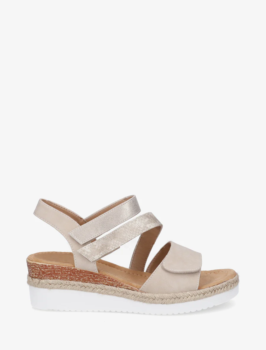 Sleehaksandalen met klittenband - Beige