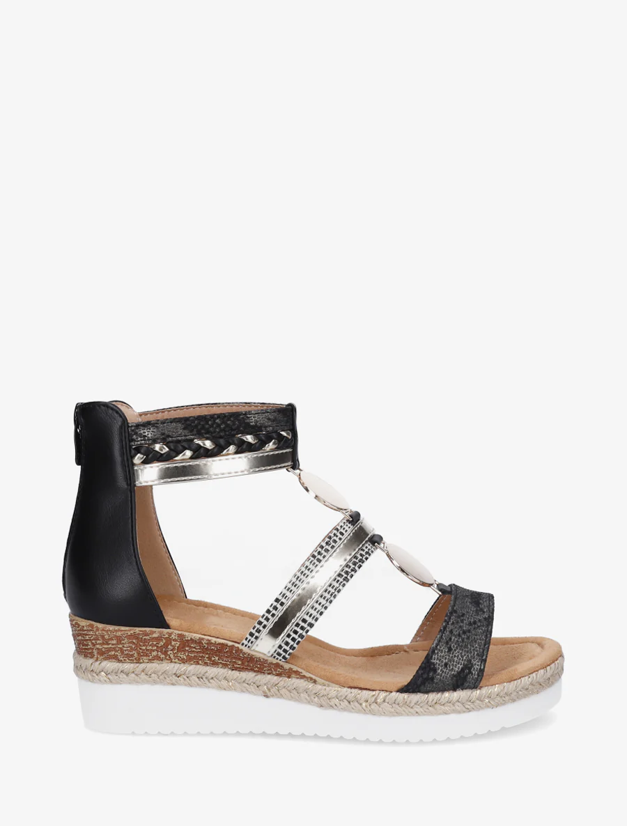 Sleehaksandalen met niet-passende bandjes - Zwart