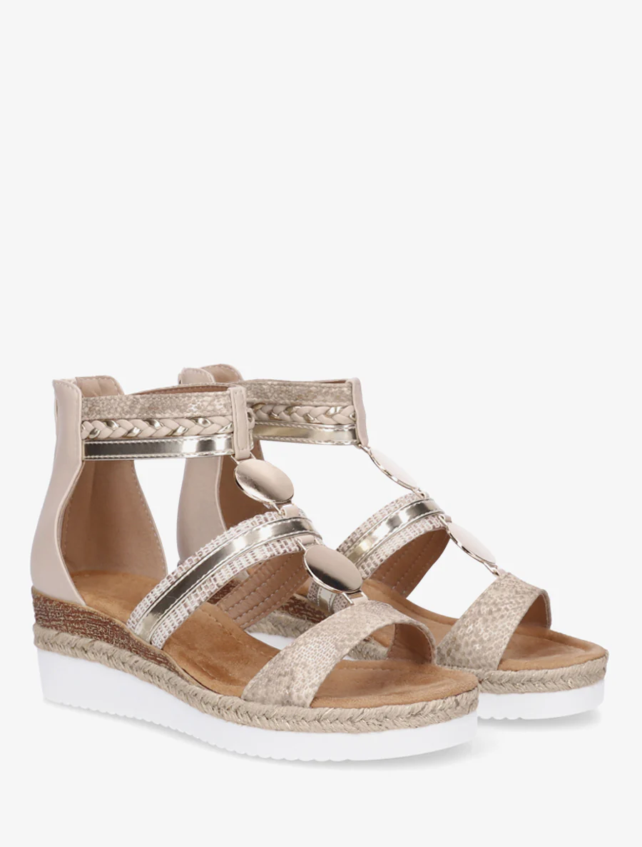 Sleehaksandalen met niet-passende bandjes - Beige - Image 4
