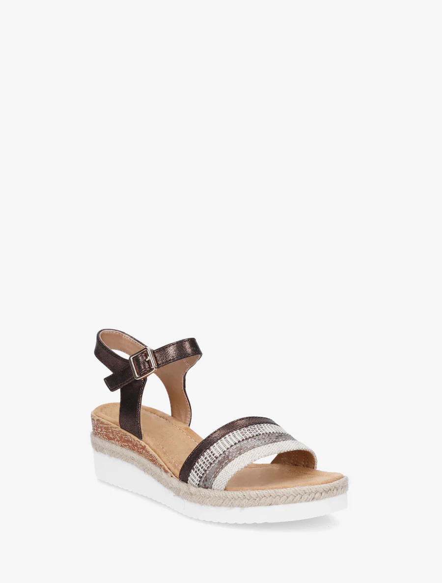 Sleehaksandalen met ongelijke bandjes - Bruin - Image 2