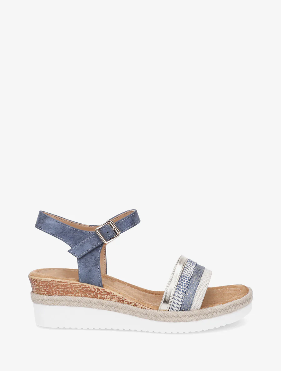 Sleehaksandalen met ongelijke bandjes - Blauw
