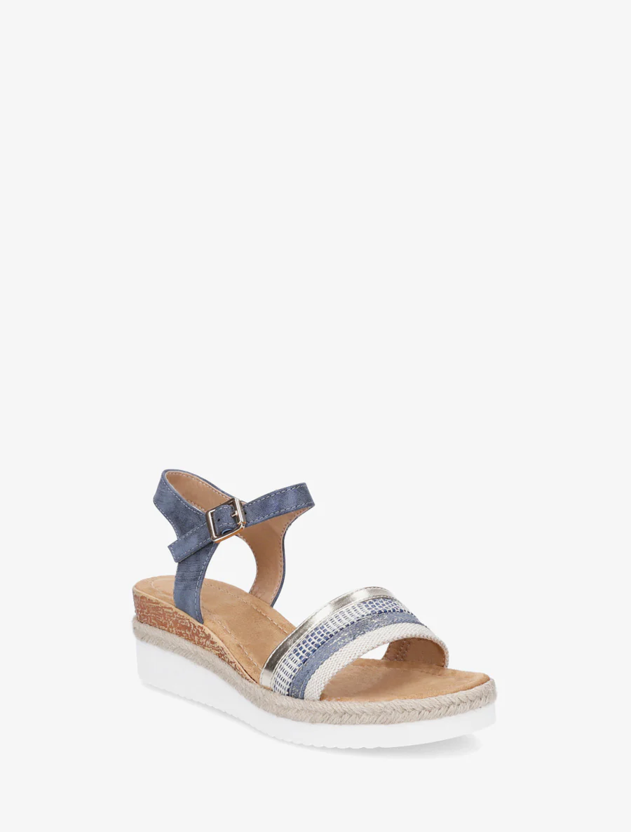 Sleehaksandalen met ongelijke bandjes - Blauw - Image 2