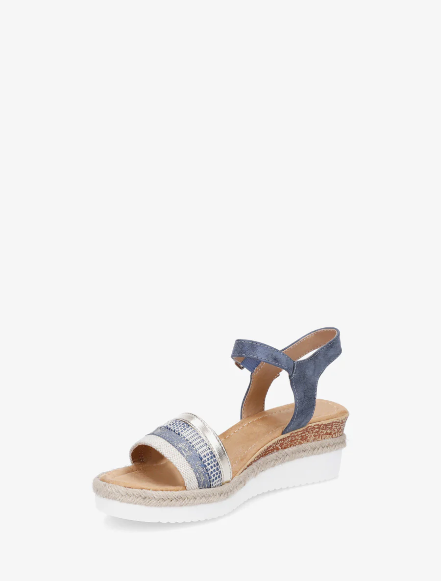 Sleehaksandalen met ongelijke bandjes - Blauw - Image 3