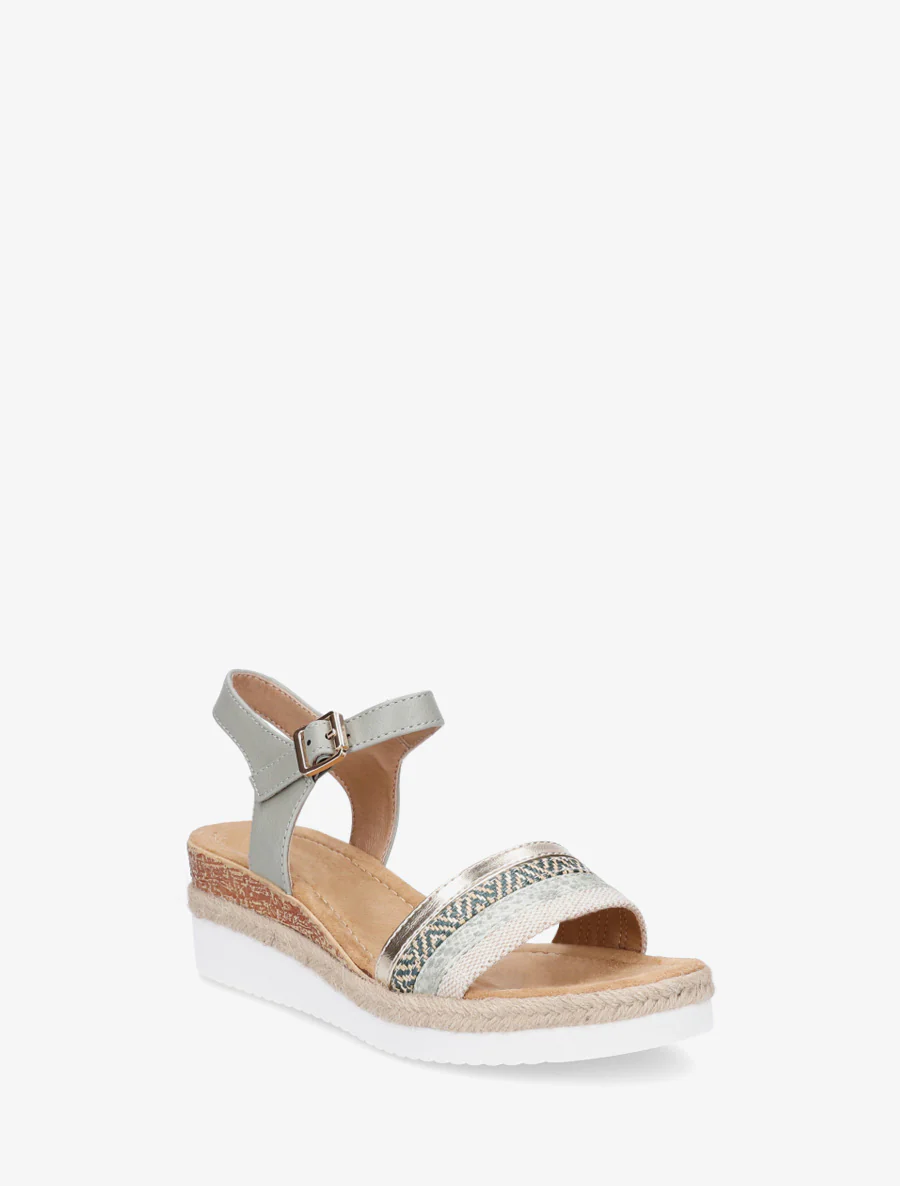 Sleehaksandalen met ongelijke bandjes - Kaki - Image 2