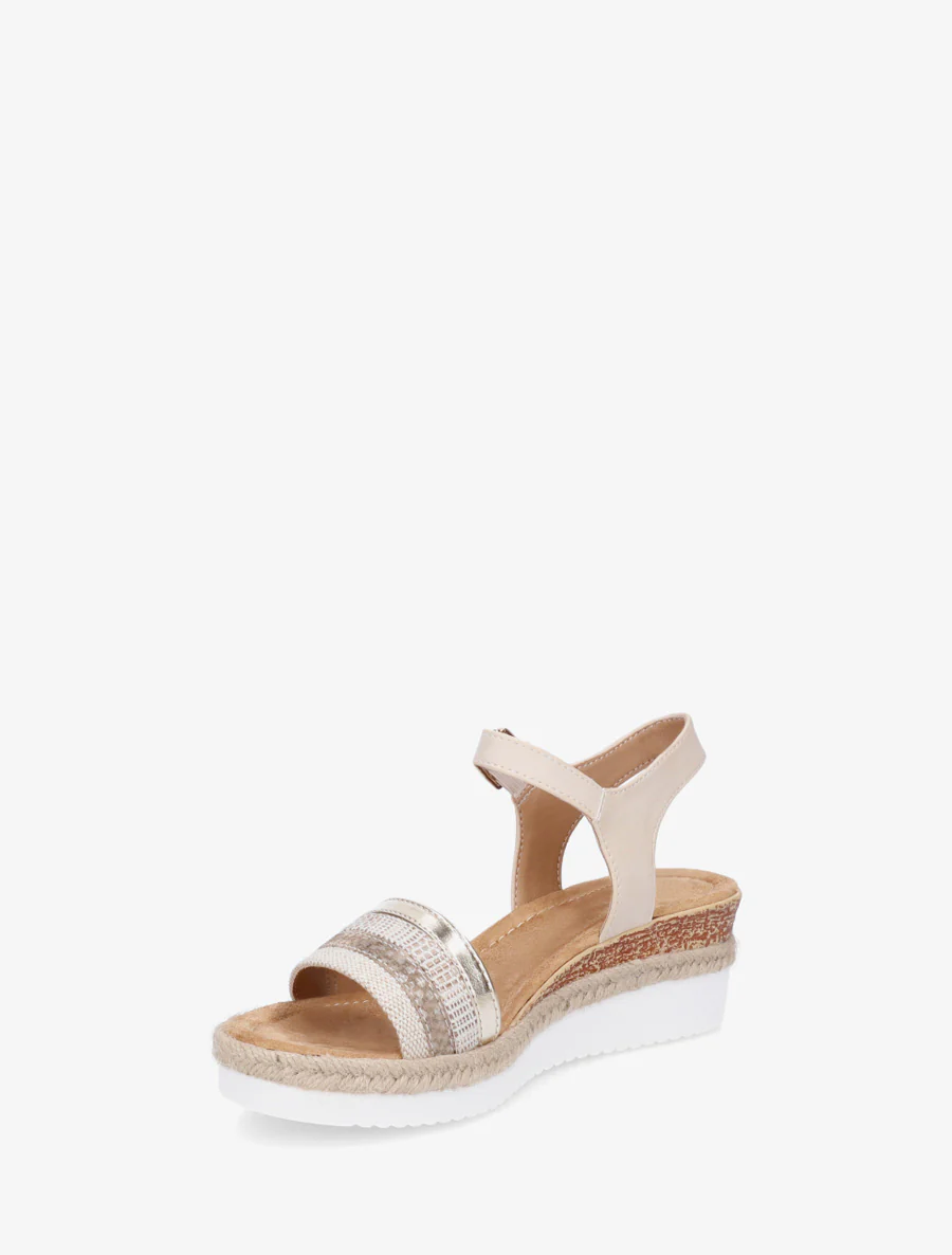 Sleehaksandalen met ongelijke bandjes - Beige - Image 3