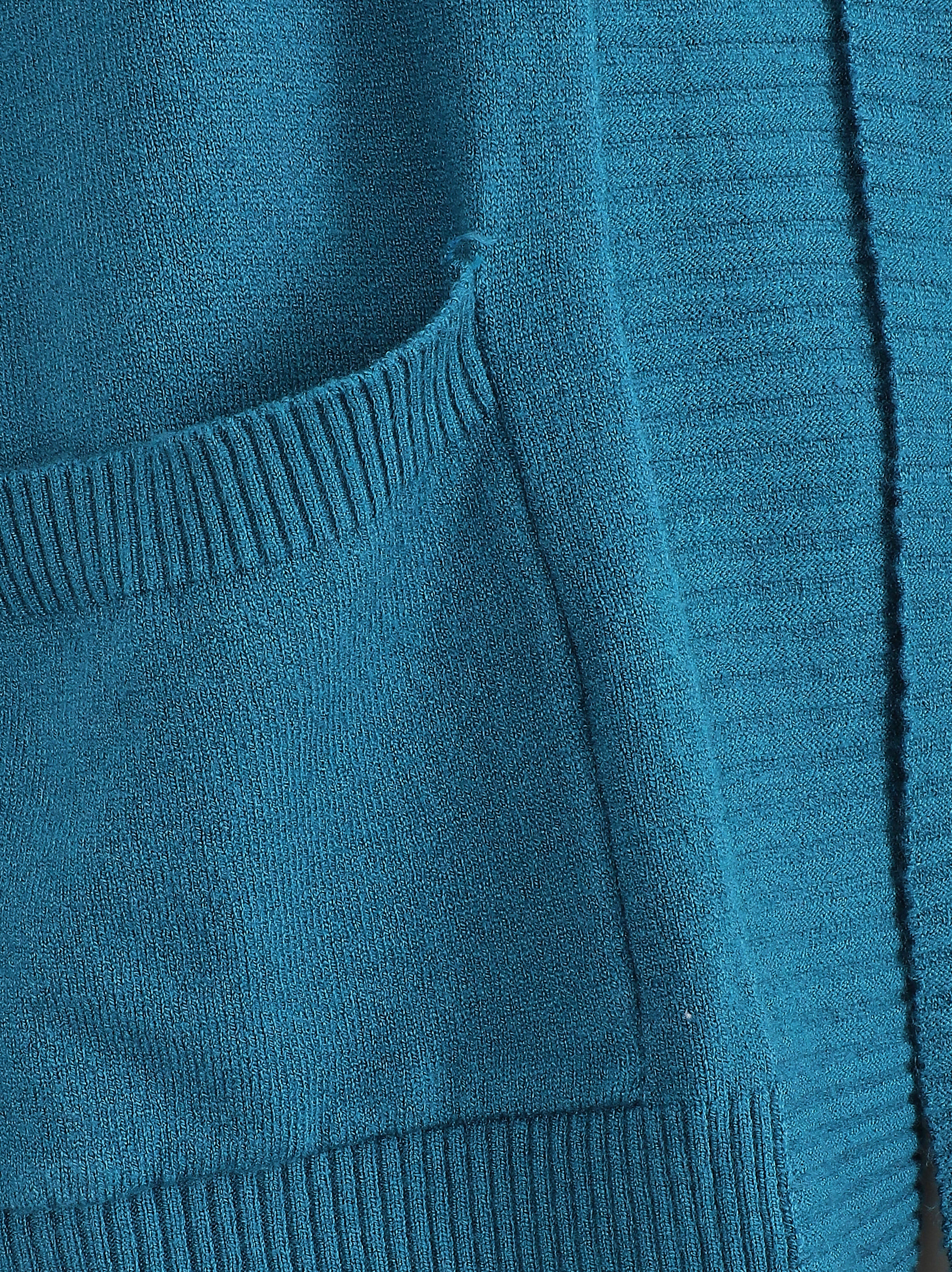 Slim effen vest met opgestikte zakken - Blauwgroen - Image 3