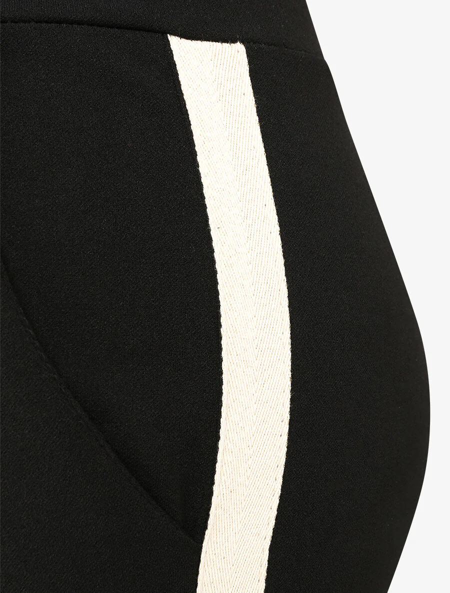 Slim fit 7/8 hoge taille jogger broek - Zwart - Image 4
