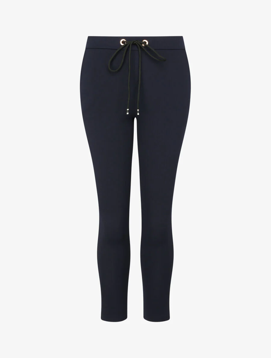 Slim fit 7/8 hoge taille jogger broek - Donkerblauw