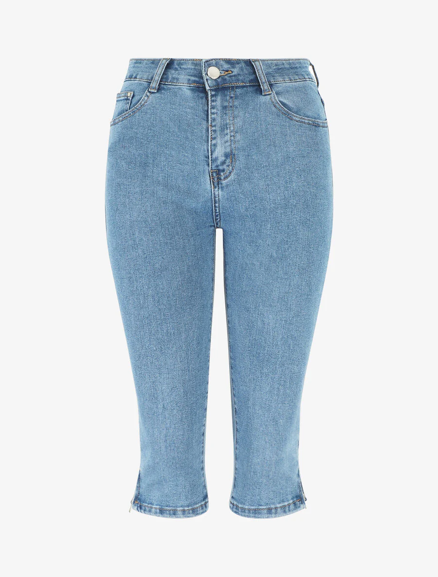 Slim-fit afritsbroek in standaardmaat - Blauw
