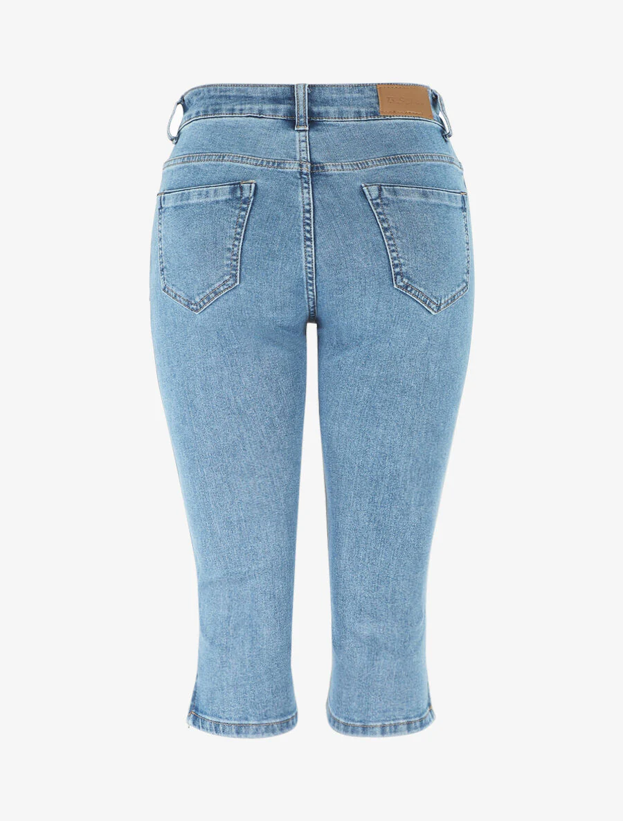 Slim-fit afritsbroek in standaardmaat - Blauw - Image 2