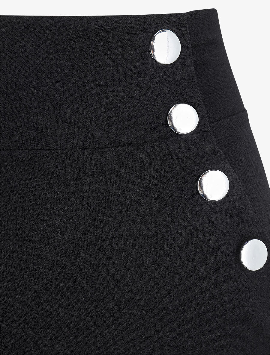 Slim fit broek met brug - Zwart - Image 3